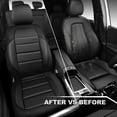 thumbnail image 6 of Car Grand Memory Foam Leather seat covers,Water Resistant 3D Foam faux leather car seat covers front seats, Universal FIT cars,SUV,Trucks Airy Cool Leatherette All weather protection 2 PCS Black, 6 of 7