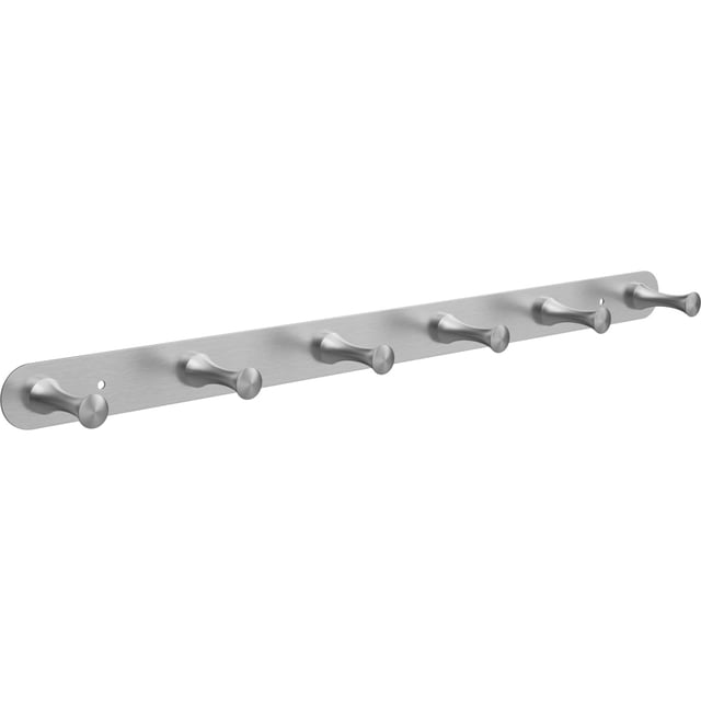 Perchero de pared, 6 ganchos de níquel cepillado, soporte de pared, acero inoxidable, colgador de toallas, para baño, recámara, vestíbulo