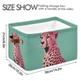thumbnail image 4 of Yayeee Canvas Storage Basket with Handles for Shelves Fabric Bins Closet Organizer, Big Pink Cheetah, 4 of 8