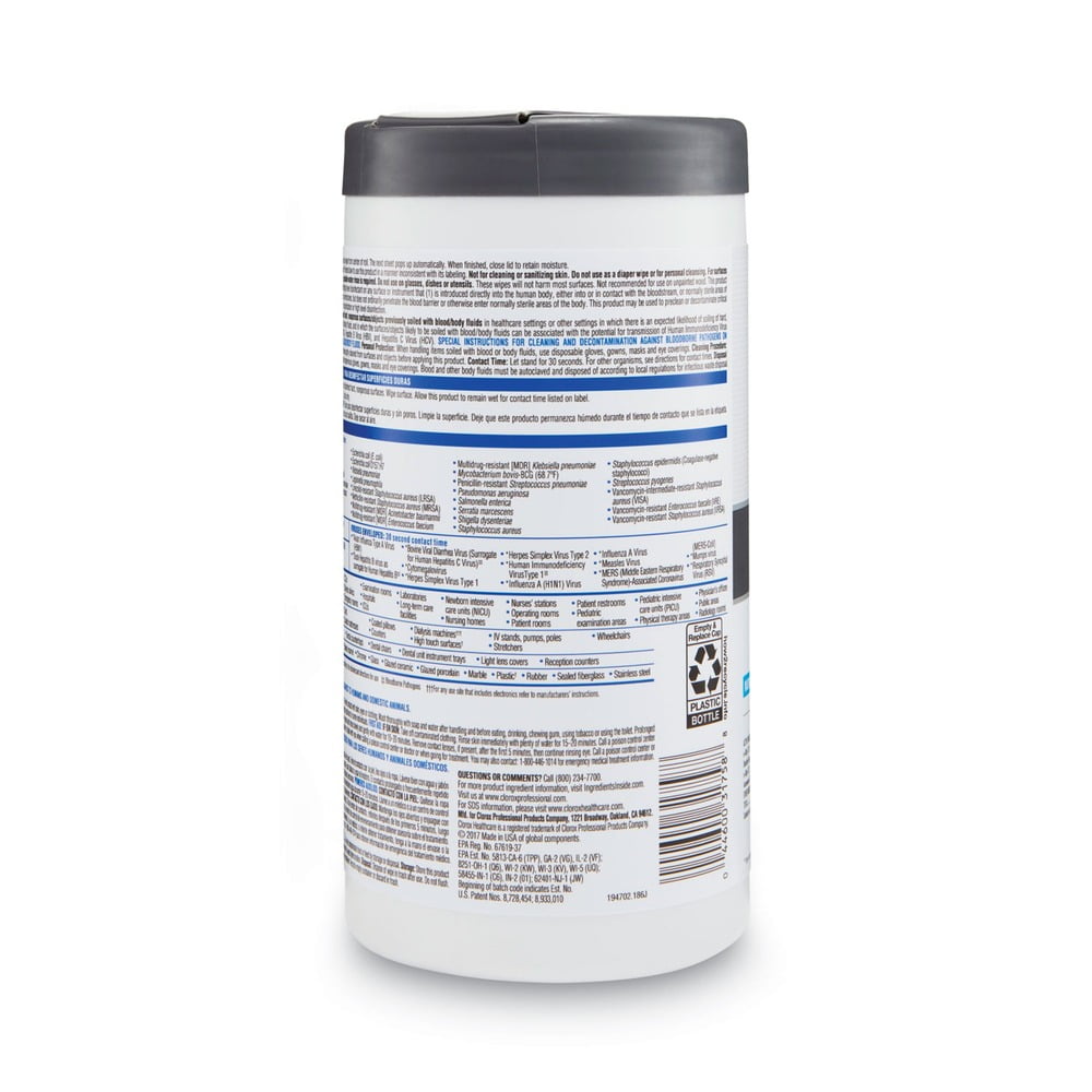 VersaSure 6.75 in. x 8 in. 1-Ply Cleaner Disinfectant Wipes - White Fragranced (6/Carton)