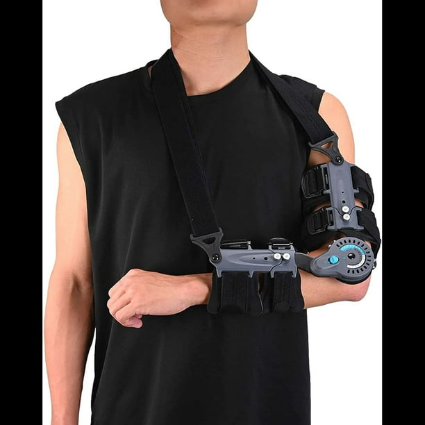 Hinged elbow brace, adjustable postoperative Roman elbow brace with sling stabilizer splint for