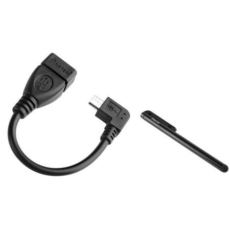 Mobil Phone Htc Insten Micro USB OTG to USB 2.0 Adapter For Android Cell Phone Smartphone HTC One S & HTC One X XL M7 + Black Stylus ()