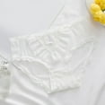 thumbnail image 2 of Aayomet Womens Bikini Panties Lace Edge Bow Cute Solid Color Briefs (White, L), 2 of 4