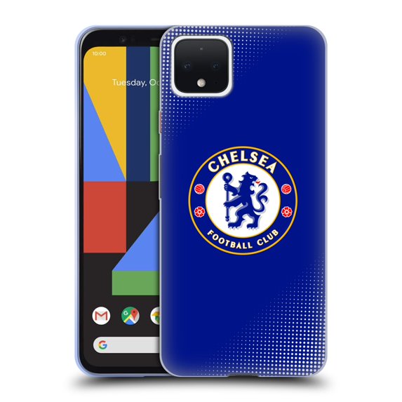 Head Case Designs Officially Licensed Chelsea Football Club Crest Halftone Soft Gel Case Compatible with Google Pixel 4