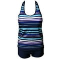 thumbnail image 4 of Women's Summer Striped Print V-neck Open Back Two Piece Swimsuit, 4 of 9