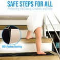 thumbnail image 5 of Slip-Resistant, Non-Adhesive, Durable, Stain-Resistant, Washable 8.5x26 in. Stair Treads to Enhance Safety, Protect Stairs, and Reduce Noise. Black and Gold Contemporary Geometric Design, Set of 7, 5 of 7