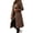 Brown, variant on Women Long Quilted Coat Stand Collar Open Front Diamond Pattern Ankle Length Long Sleeve Solid Color for City Days and Evening Walks