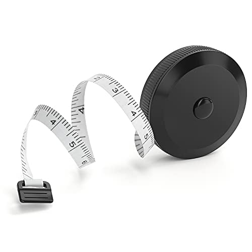 Tape Measure Retractable,Soft Measuring Tape for Body Sewing Tailor Cloth Fabric Craft,60 Inch/1.5M Black Dual Sided Measurements,Small Pocket Size,1 Pack