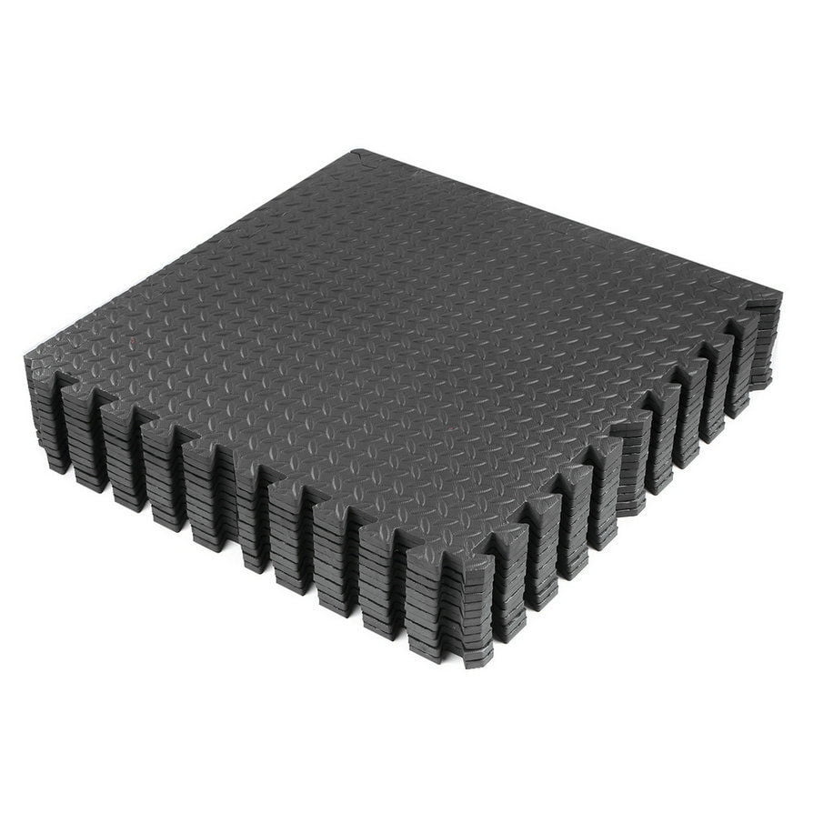Xspec  3/8" Thick 100 Sq Ft Steel EVA Foam Floor Exercise Gym Mats 25 pcs, Black