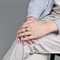 thumbnail image 5 of PAMTIER Unisex Tungsten Steel 8MM Simple Classic Mirror Polished Pipe Cut Thin Beveled Edge Couple Ring Wedding Band Silver Size 9, 5 of 6