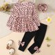 thumbnail image 3 of Gibobby Conjunto de Sudadera y Leggings de Lana Ropa de bebé niña niño otoño invierno trajes conjunto de manga larga camisas tops pantalón diadema 3 piezas(Rojo, 3-4 Años), 3 of 4