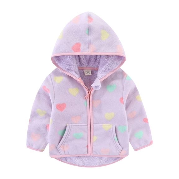 Vedolay Toddler Kids Winter Jackets Winter 2023 Baby Girls Thicken Keep Warm Hooded Coat Purple,90