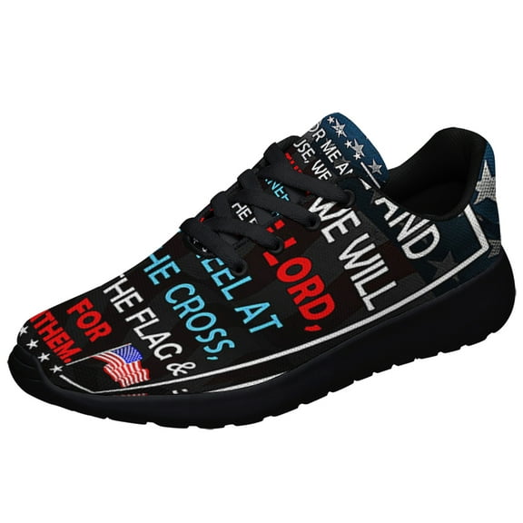 Patriotic As For Me And My House We Will Serve The Lord Shoes Sneakers Black Size 3.5