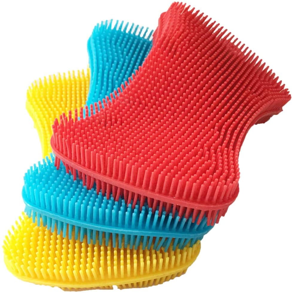  Handy Gourmet Silicone Sponges (Set of 3 Colors) Kitchen and  Dish Scrubber, Fragrance, Mildew, Odor Free, Multi (JB8489S3) : Everything  Else