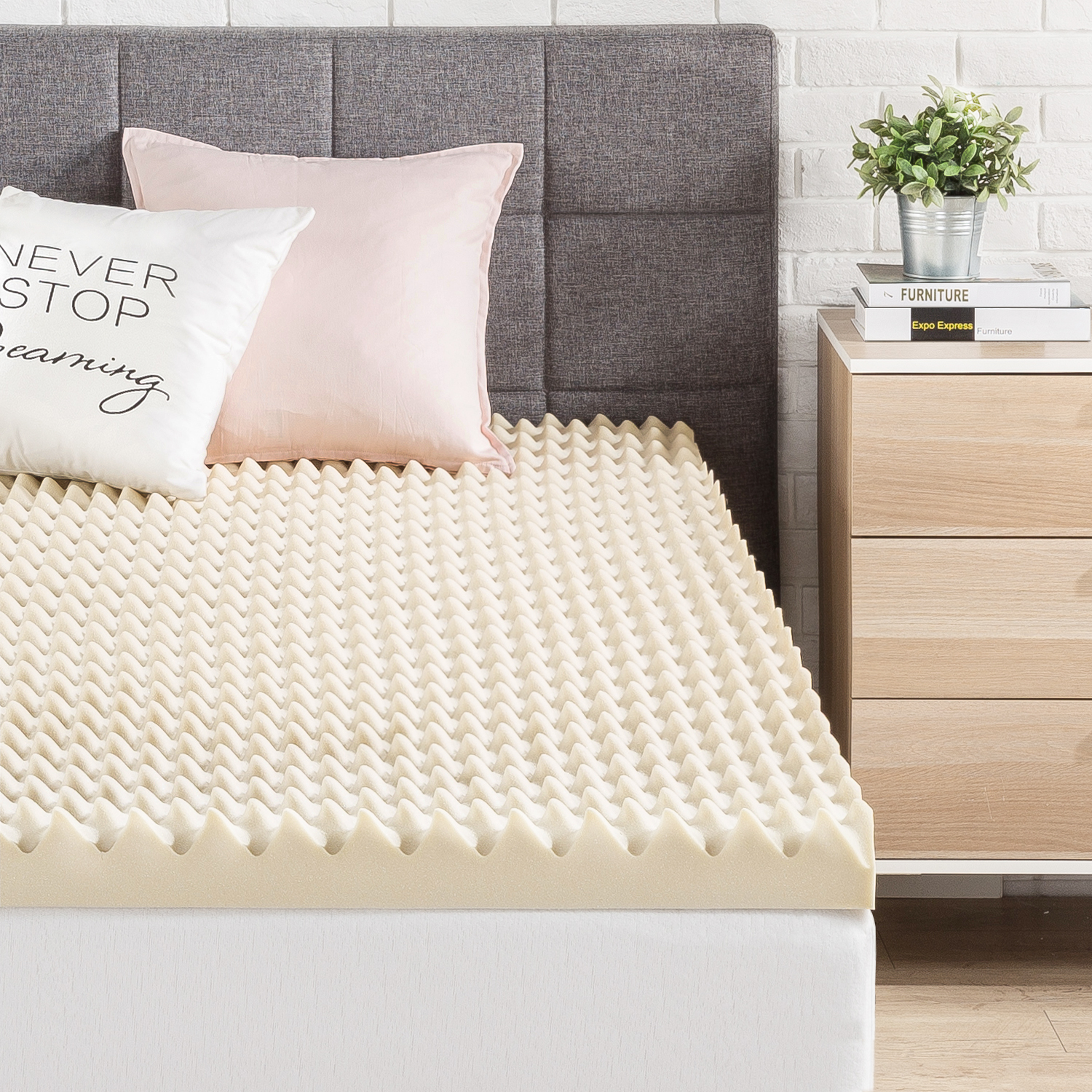Mellow 3" Egg Crate Memory Foam Mattress Topper with Copper Infusion, Full - image 3 of 7