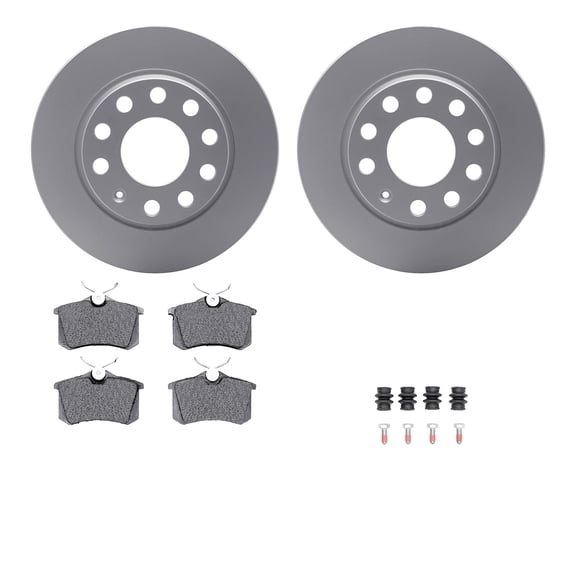 Dynamic Friction Company Rear Geospec Brake Rotors with 5000 Advanced Brake Pads includes Hardware 4512-73125