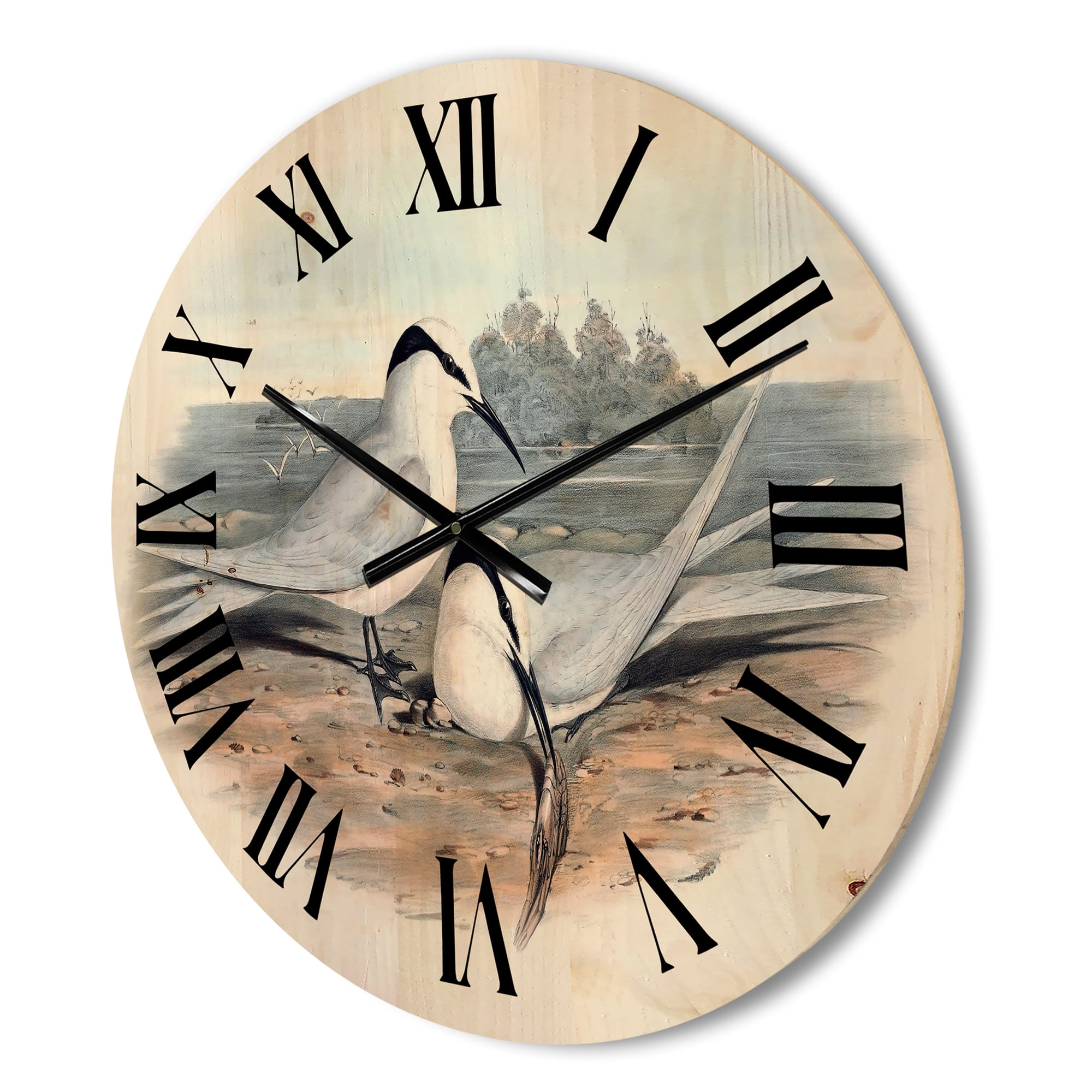 Designart 'Ancient Birds In The Wild IX' Traditional Wood Wall Clock