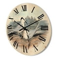 thumbnail image 3 of Designart 'Ancient Birds In The Wild IX' Traditional Wood Wall Clock, 3 of 5