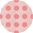 thumbnail image 1 of Ahgly Company Machine Washable Indoor Round Transitional Light Rose Pink Area Rugs, 5' Round, 1 of 7