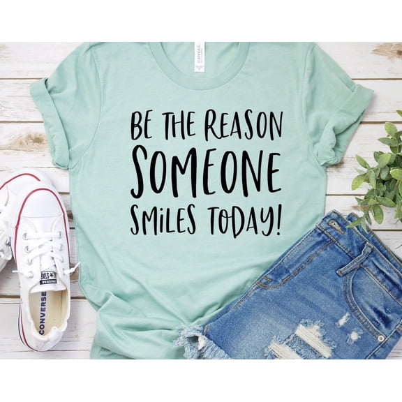 Be The Reason Someone Smiles Today Shirt Teacher Shirt Teacher Gift Unisex Jersey Tee Shir