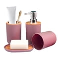 thumbnail image 1 of Accesorios de Baño 4 Piezas | Juego para Baño Moderno de Bambu | Juego de Accesorios de Plastico | Conjunto de 4 piezas para Baño, 1 of 5