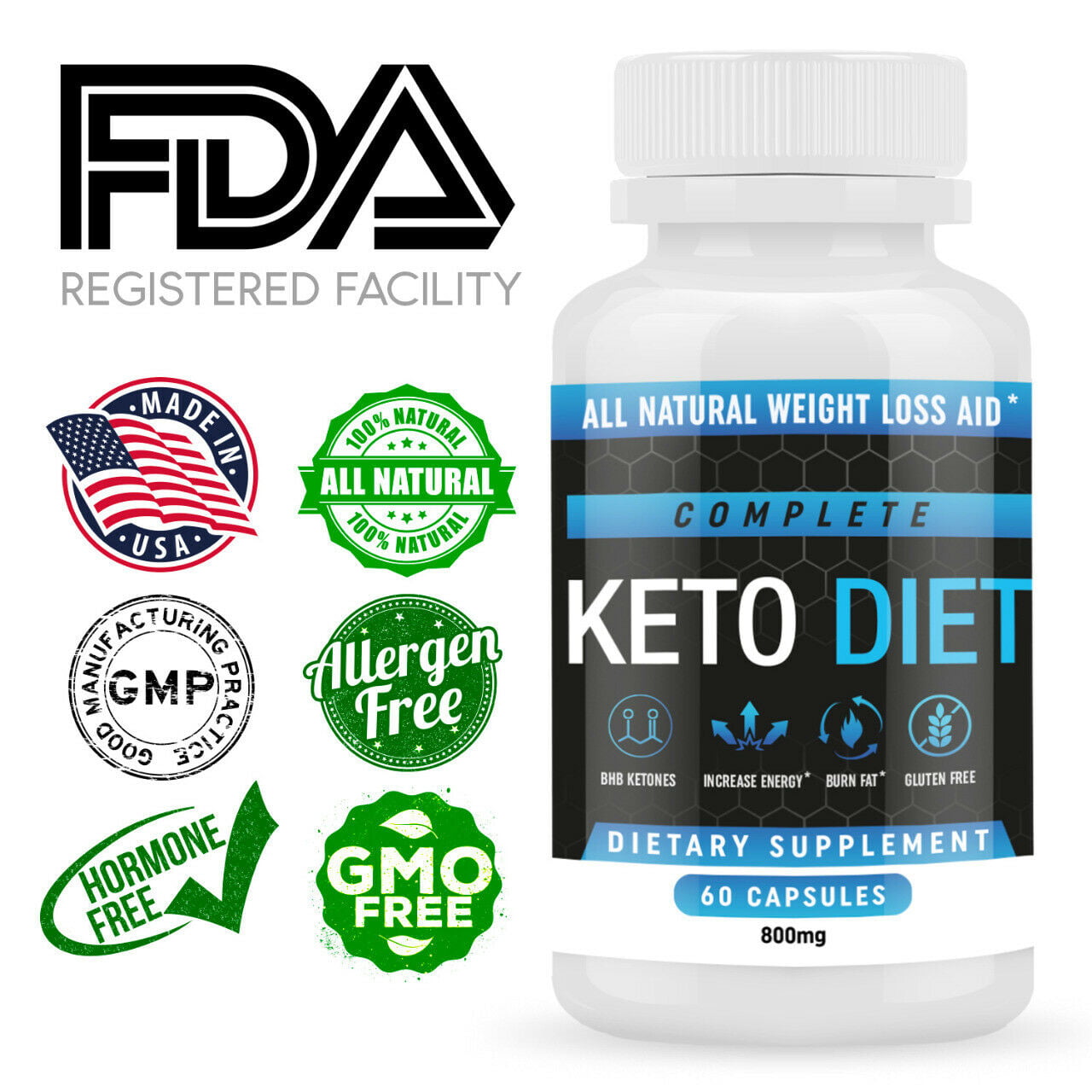 Keto Diet Pills Weight Loss Supplements To Burn Fat Fast Shark Tank Carb Blocker And Energy Booster For Women Men Complete Keto Diet 60
