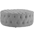 thumbnail image 2 of Modway Amour Fabric Upholstered Button-Tufted Round Ottoman in Light Gray, 2 of 4