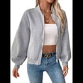 thumbnail image 2 of Sudaderas con Capucha para Mujer, Sudaderas con Cremallera , Chaquetas, Tops Casuales y Cómodos para el Gimnasio, Ropa de Otoño e Invierno. Gris XL, 2 of 10