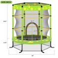 thumbnail image 2 of 55 Inch Kids Trampoline with Safety Enclosure Net, 4.5FT Outdoor Indoor Trampoline for Kids (GREEN), 2 of 5