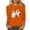 Orange, variant on Up to 50% off Graphic T Shirts for Women 3/4 Length Sleeve Tops Crewneck Ghost Pumpkin Printed Halloween Festival Outfit (XL, White 01)