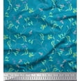 thumbnail image 1 of Soimoi Blue Cotton Voile Fabric Artistic Leaves Print Fabric by the Yard 56 Inch Wide, 1 of 3