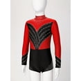 thumbnail image 3 of JanJean Girls Kids Sequined Long Sleeve Gymnastics Leotards with Shorts Sparkle Dance Unitards Red 8, 3 of 7