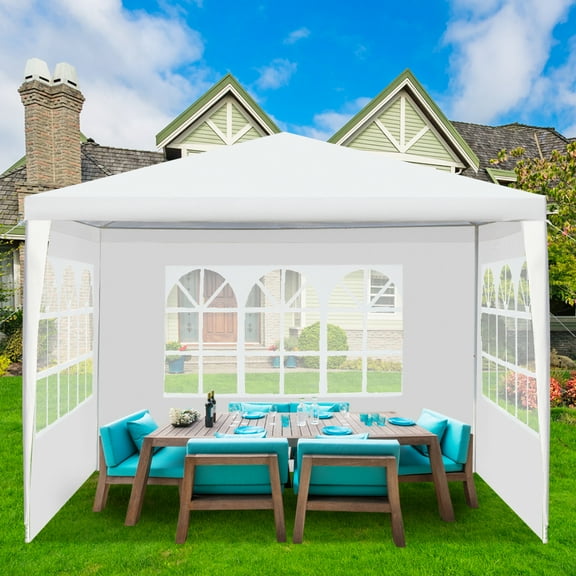 Ktaxon Wedding Party Tentwith 3 Sidewalls for Camping BBQ 10x10ft White