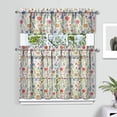 thumbnail image 2 of Wildflower Kitchen Curtains Set Tier and Valance, Vintage Botanical Floral Print, Modern Farmhouse Autumn Leaves Bloom Pattern with Watercolor Artistic Design for Kitchen or Dining Room, 2 of 6