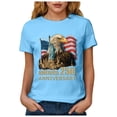 thumbnail image 4 of CAICJ98 Womens 250th Anniversary Patriotic July 4th T-Shirt USA 1776-2026 Crew Neck Women's Shirt (Sky Blue,L), 4 of 8