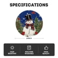 thumbnail image 7 of Smile Snowman Trees Snowflakes Christmas Round Placemats Set of 4 Round 14 Inch Blue, 7 of 7