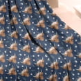 thumbnail image 3 of Navy Highland Cow Flower Pattern Blanket,Comfortable Soft Lamb Wool Throw Blanket,All Season,Warm Lightweight Blankets for Sofa Bed Couch Living Room Chair,50"x60", 3 of 4