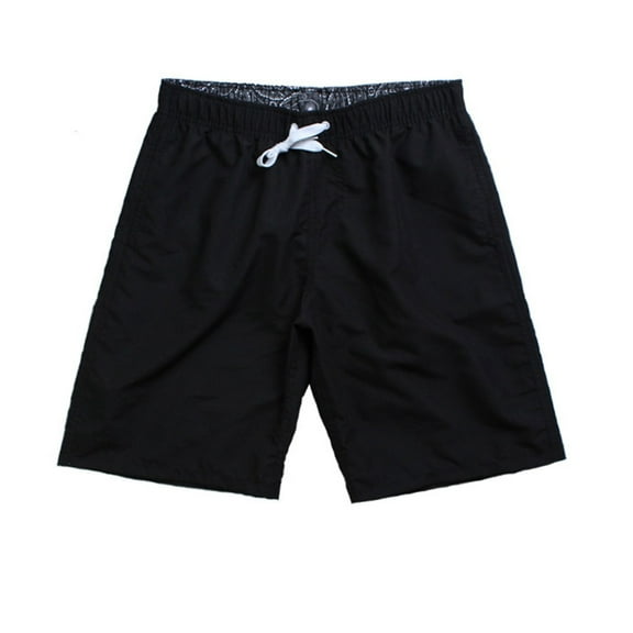 WREESH Men's Summer Swim Trunks Solid Color Beach Shorts Quick Dry Board Shorts Lightweight Surfing Shorts Casual Bathing Suit Black