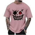 thumbnail image 2 of Nebwoak Mens Graphic T Shirts- Fashion Short Sleeve Casual Summer Funny Shirts Pink Size S, 2 of 4