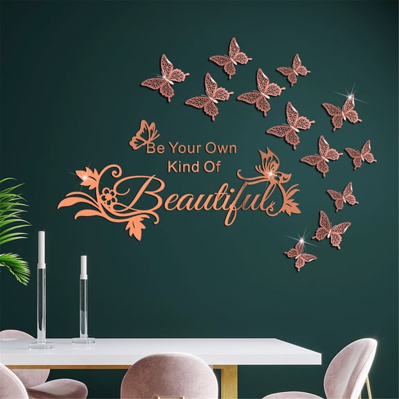 Teissuly Acrylic Hollow DIY Mirror Wall Sticker Home Decoration