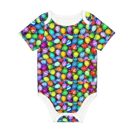 

Matuu Colorful Easter Eggs1 for Baby Short-Sleeve Bodysuit Soft Cotton Comfortable and Breathable Perfect for Newborns and Infants