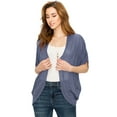 thumbnail image 3 of Made by Johnny Women's Short Sleeve Open-Front Batwing Cardigan XL NAVY, 3 of 6