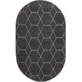 thumbnail image 3 of Unique Loom Trellis Frieze Collection Area Rug - Geometric (5' x 8' Oval Dark Gray/Ivory), 3 of 7