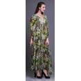thumbnail image 3 of Bimba Floral Ladies Kaftan Holiday Loungewear Maxi Dress Beach Coverup-4X-5X, 3 of 5