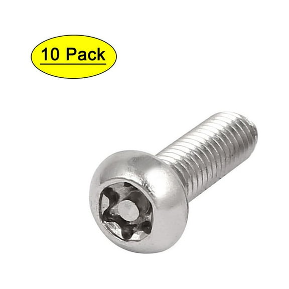 M6x20mm 304 Stainless Steel Button Head Torx Security Tamper Proof Screws 10Pcs