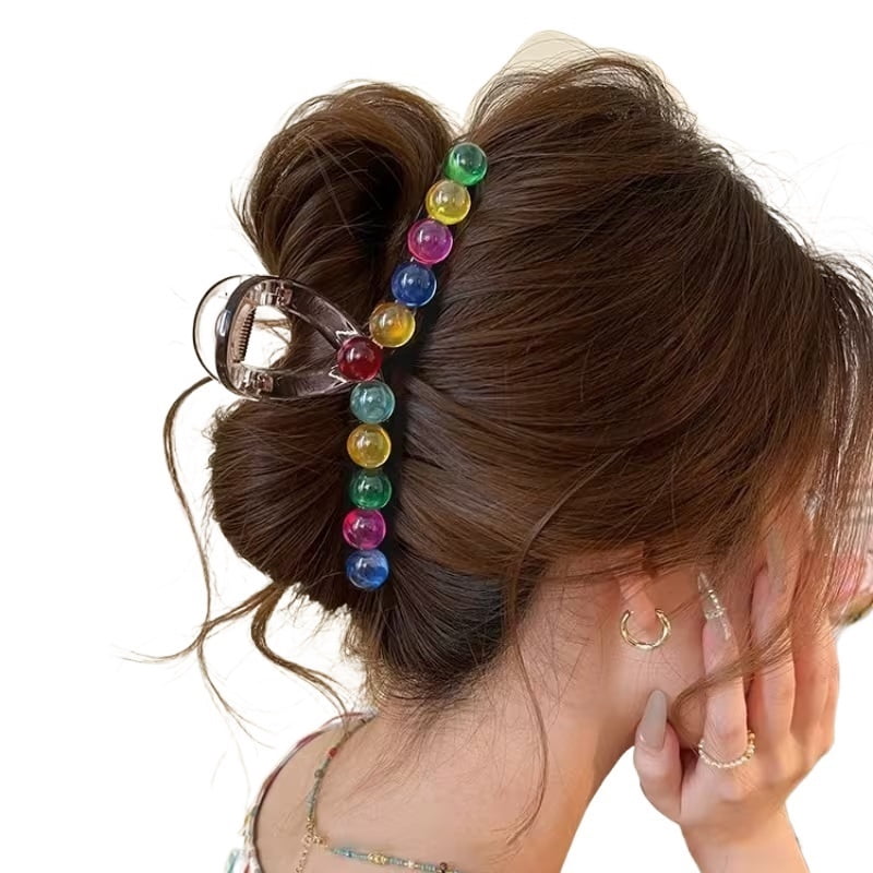 Cute colorful ball hair clips for women, fashionable shark clips, hair accessories suitable for daily wear