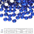 thumbnail image 2 of Piedras de Strass de Cristal con Parte Posterior Plana Gemas Redondas, 2 of 6