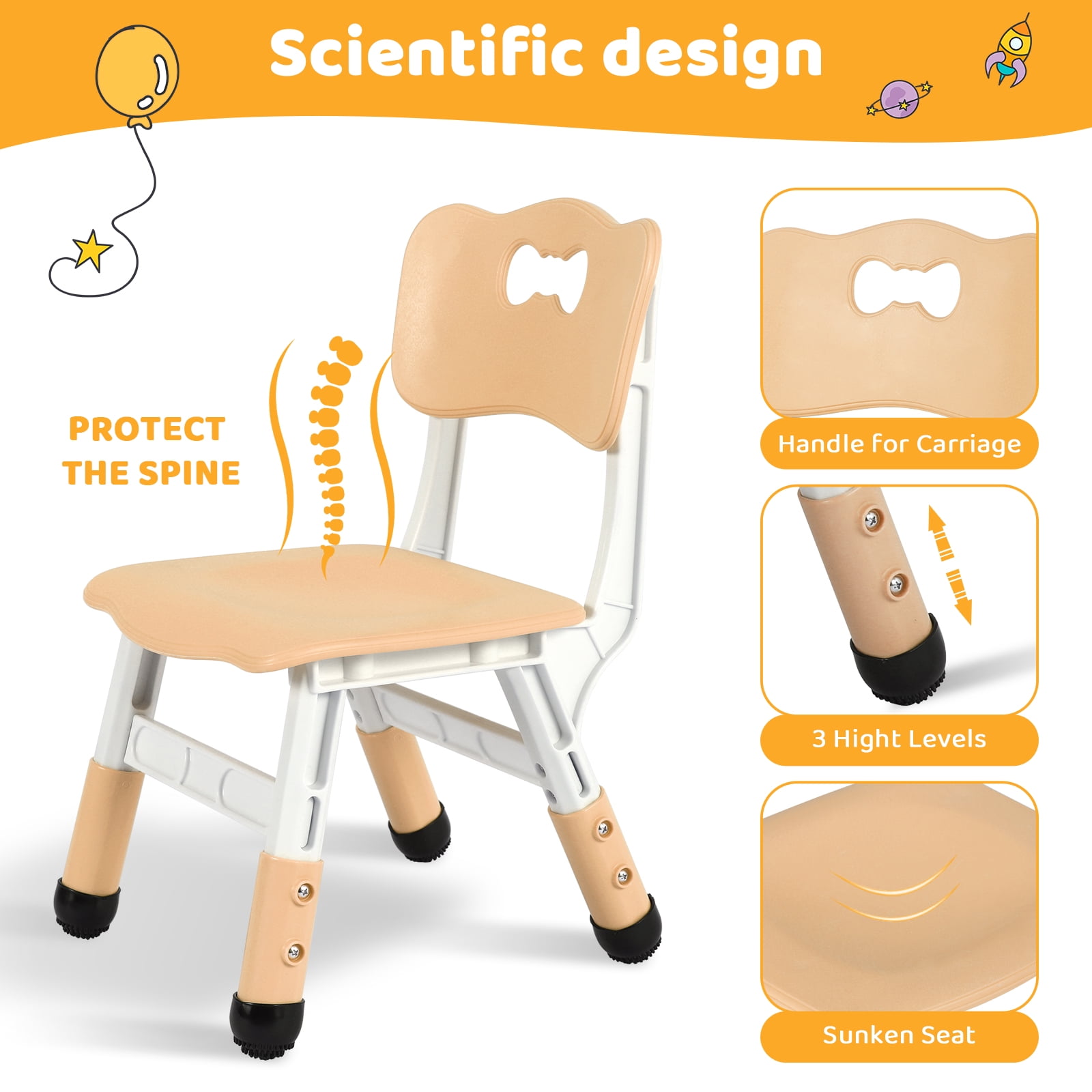 Arlopu Kids Table and 2 Chairs Set with Graffiti Desktop, Height Adjustable Toddlers Table and Chairs Set, Kids Activity Table for Home/Nursery/Daycare/Classroom