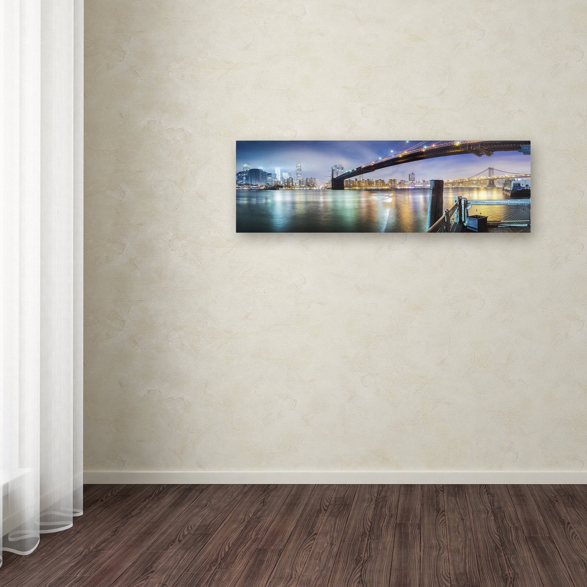 Moises Levy 'Brooklyn Bridge Panorama' Canvas Art