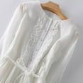 thumbnail image 4 of CHOK Robes Printemps Été pour Femmes 2024 Manches Longues Coton Lin Robe Longue Décontractée Confortable Ceinture Fluide, 4 of 5